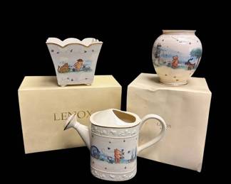 Lenox Disney Winnie The Pooh Planter, Vase, Watering Can