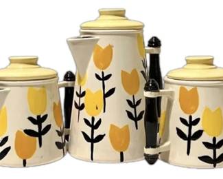 Yellow Tulips Ceramic Tea Set