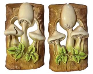 1977 Miller Studios Ceramic Mushroom Wall Plaques