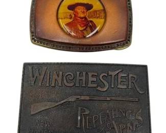 John Wayne And Winchester Belt Buckles