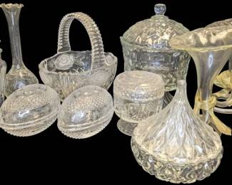 Clear Glass Candy Dishes, Basket, Vases, More