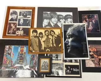 Nine pc The Beatles Memorabilia Prints