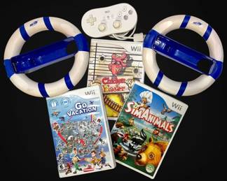 Nintendo Wii Games, Classic Controller, Nerf Steering Wheel