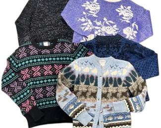Five Colorful Vintage Sweaters