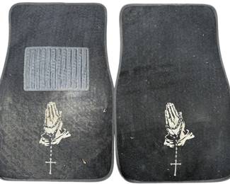 Hands Holding Rosary Car Mats