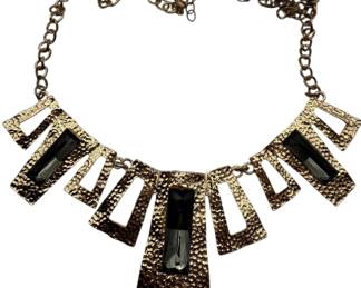 Vintage Gold Tone Mayan Inspired Necklace