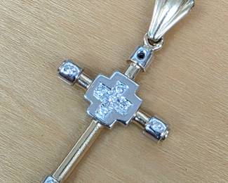 gold diamond cross charm