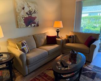 Both LaZ Boy sofas pull out to a bed.