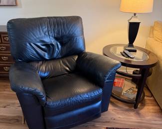 Black leather recliner