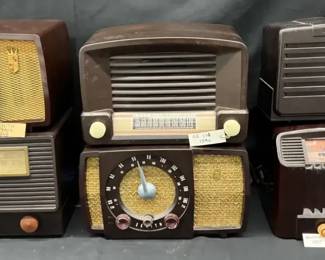 6 Vintage 1940s Tube Radios GE, RCA, Zenith, Emerson, Bendix
