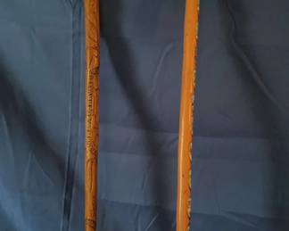 Thomas Jefferson Memorial Walking Cane and Vintage German Wood Cane