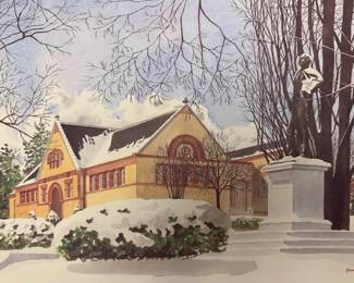 Pair of Thomas E. Kennedy Art Reprints Van Winkle Hall New Oxford Station