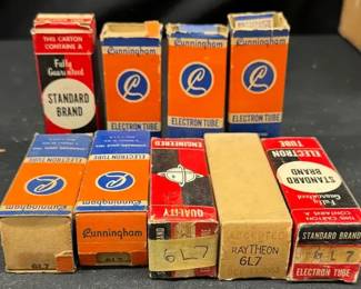 9 Vintage 6L7 Vacuum Tubes Cunningham, etc.