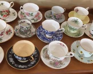 Royal Doulton, Royal Standard and Elizabethan China Teacups And Saucers