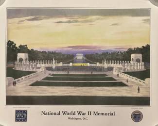 Set of Two Historical Reprints National World War II Memorial by Joe McKendry The Bill of Rights