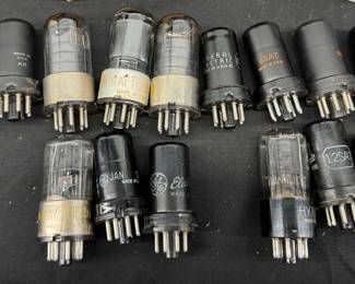 15 Mixed Vintage Audio Tubes 6SG7, 6SJ7, 6SK7, 6SA7, 12SA7, 12SQ7 Various Brands Untested