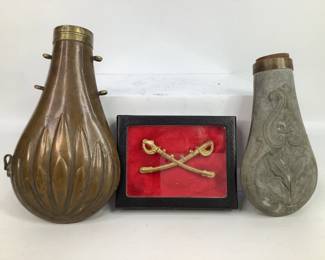 Indian War Insignia & Black Powder Flasks