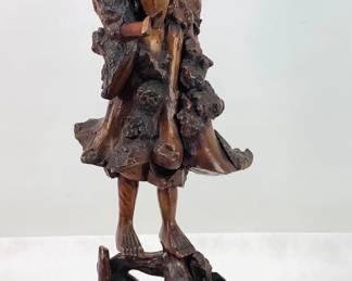 Antique Chinese Carved Wood Statue