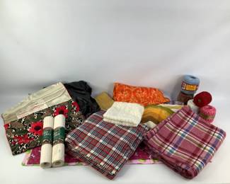 Vintage Fabric, Crochet Thread, & Cabinet Liners