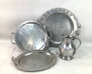 Cromwell Aluminum, Everlast Metal & Leonard Pewter Serving Pieces