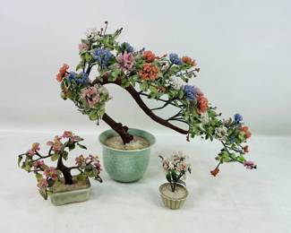 Stone Ornamental Bonsai Tree and Plants