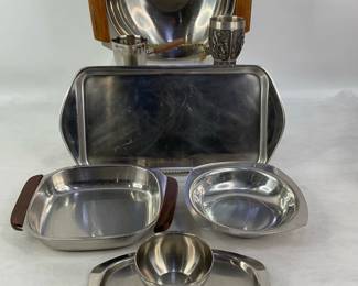 Vintage SKS-Zinn Goblet, Tischfein Platter, W.F. Creamer & Sugar Bowl & More