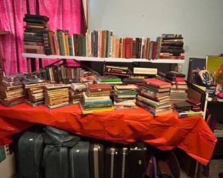 Lots of vintage books. Hardback and paper back