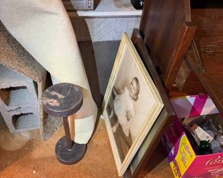 basement room to the right of the basement stairs.