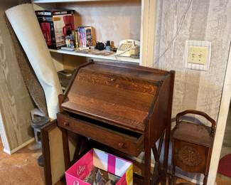 basement room to the right of the basement stairs.