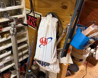 basement tool room straight at the bottom of the stairs.