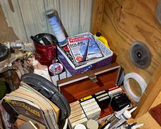 basement tool room straight at the bottom of the stairs.