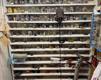 basement tool room straight at the bottom of the stairs.