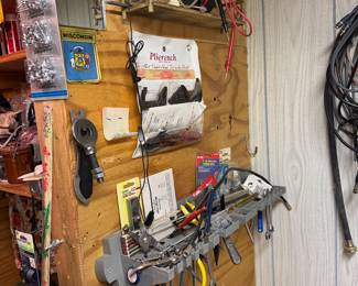 basement tool room straight at the bottom of the stairs.