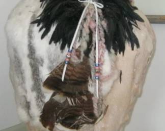 NATIVE AMERICAN FEATHER BASKET