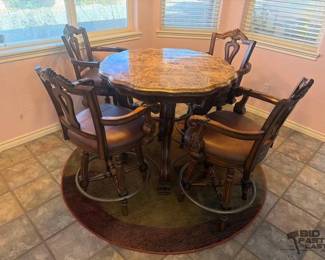 7006 Dining Room Table Set With Marble Top