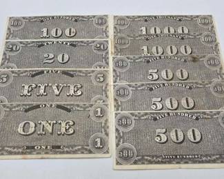 1912 Confederate States of America Banknotes