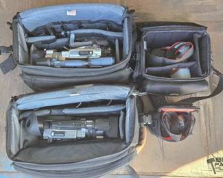 3012 3 Camcorders 2 Cameras with Bags
