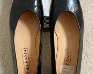 Delman Black Leather Shoes Size 7 1/2