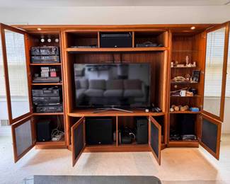 Mid-Century Modern Entertainment Center – 112” W × 78” H × 19” D