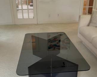 Smoked Glass Modern Coffee Table – IKEA of Sweden 1990s - L 47” x W 29 1/2” x H 18”
