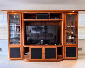 Mid-Century Modern Entertainment Center – 112” W × 78” H × 19” D