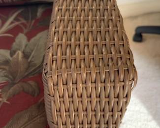 Wicker Patio Chair with Tropical Cushions (sold individually - two available)