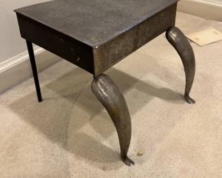 Industrial Metal Stand with Curved Cast Legs (12” x 13.5” x 15”)