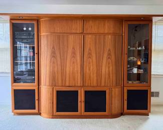 Mid-Century Modern Entertainment Center – 112” W × 78” H × 19” D
