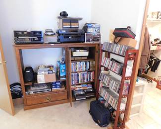 Vintage stereo equipment, CD's , Cassette tapes, DVD's, VHS tapes.