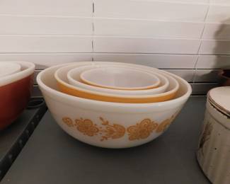 Vintage Pyrex Cinderella Butterfly bowls.