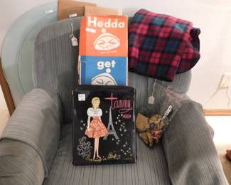 Vintage Tammy doll with accessories. Vintage Hedda three faced doll.