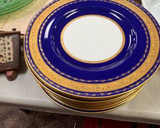 Set Cobalt and Gold Tiffany Plates by Minton