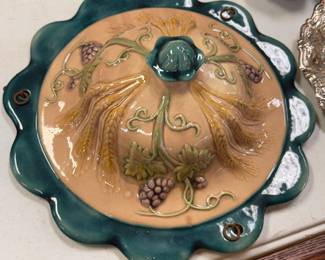 French Majolica Hand Painted Hanging Basket/Planter