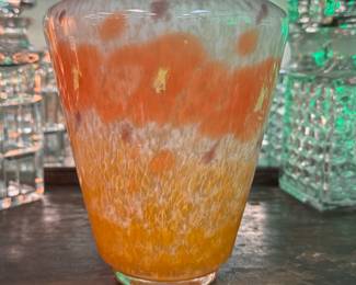 Beautiful French Art Glass "Poppy" Vase by Schneider